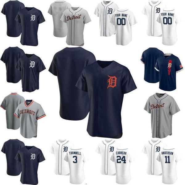 

2022 custom jersey detroit''tigers''mens women youth 24 miguel cabrera 23 kirk gibson 3 alan trammell 11 sparky anderson, Blue;black