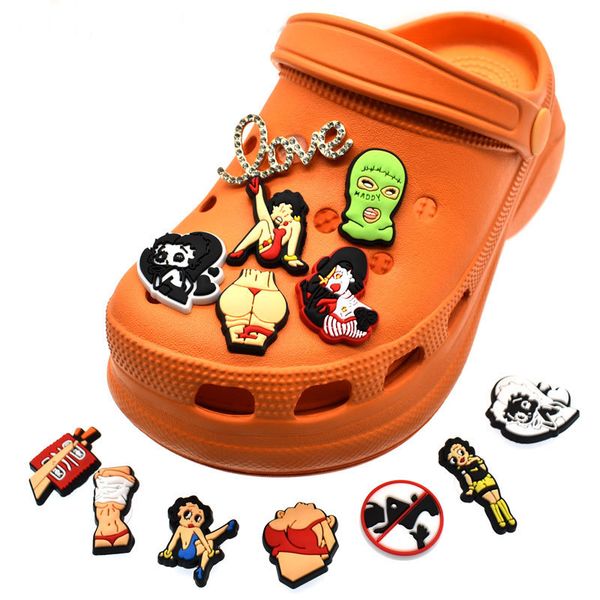 

anime charms wholesale cute girls cartoon charms shoe accessories pvc decoration buckle soft rubber clog charms fast ship, Blue