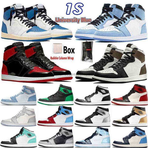 

1 luxury mens high og basketball shoes 1s university blue electro orange dark mocha bred shadow unc twist men women sneakers trainers