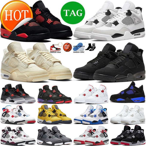 

2023 jumpman 4 basketball shoes sports sneakers shoe military black cat sail red thunder white oreo blue university infrared for men women