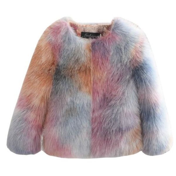 

2022 children girls faux fur coat winter long sleeve christmas toddler baby jacket warm kids girl snow coat outwear clothing, Blue;gray
