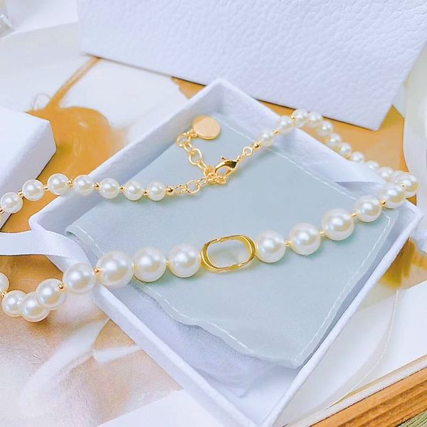 

7a fashion designer women's pearl necklace classic charm pendant highquality aaa aaa jewelry girl christmas love gift box, Silver