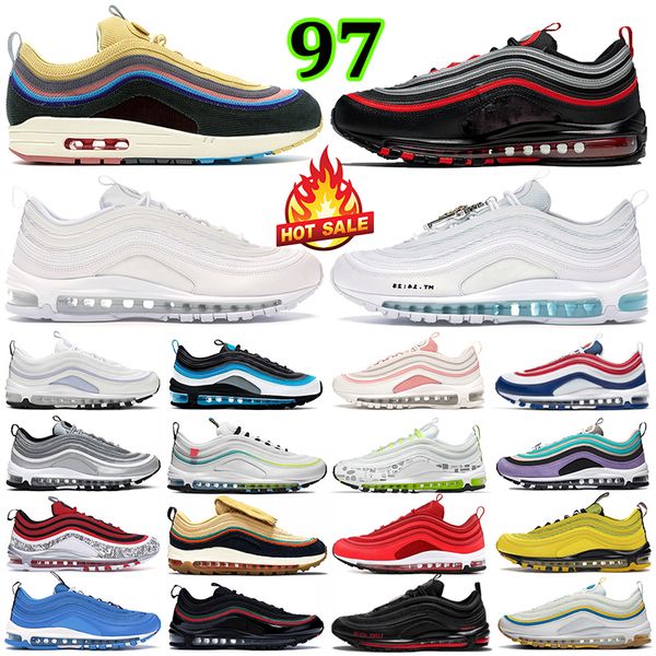 

97 running shoes for men women 97s sneakers sean wotherspoon mschf lil nas x satan jesus triple white undefeated black reflective bred outdo