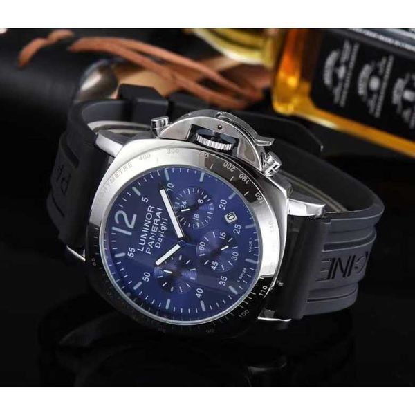 

luxury watches for mens mechanical watch paneraiss classic 6 pin with screen men s fashion watch casual sports brand italy sport wristwatche, Slivery;brown