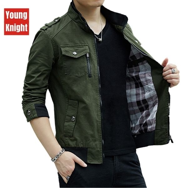 

mens jackets cotton jacket coat autumn and winter products short middleaged young military windbreaker wash loose denim fat la 220930, Black;brown
