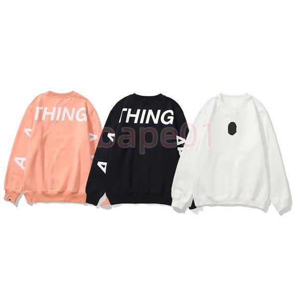 

womens round neck hoodies designer ladies letter print sweatshirts mens long sleeve add fleece hoodie asian size m-3xl, Black