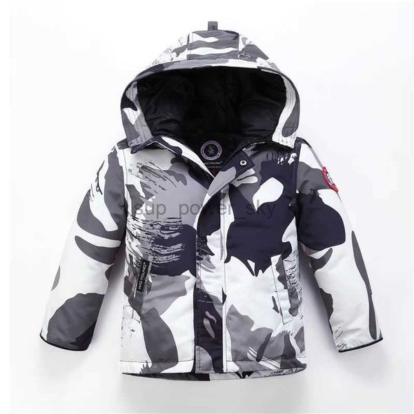 

men's down canada designer goose children parkas 22ss new childrens down jacket middle big kids thickened coat new white duck down warm, Black