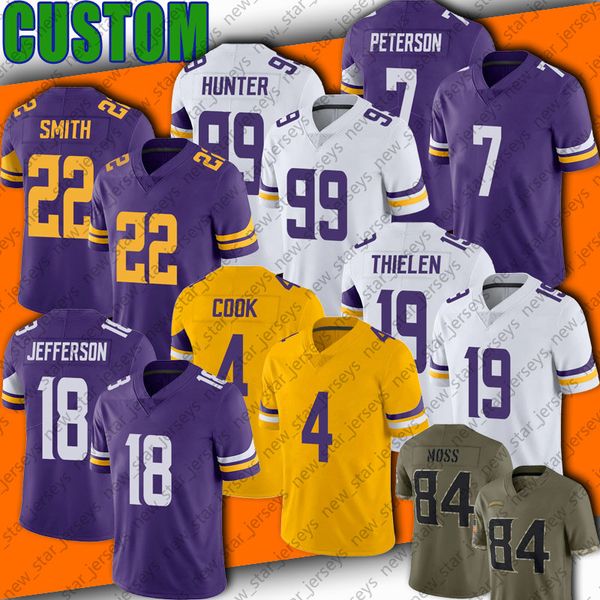 

18 justin jefferson jersey football dalvin cook kirk cousins adam thielen tj hockenson jerseys minnesota vikings zadarius smith patrick pete, Black;red