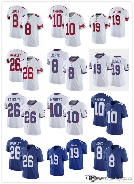 

college wear 2021 men women youth 26 saquon barkley 10 eli manning 8 daniel jones 19 kenny golladay football jerseys, Black