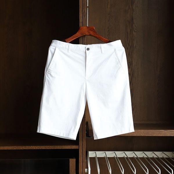 

men shorts white casual shorts korean fashion thin breathe pants knee length work wear men streetwear cotton shorts fashion, White;black