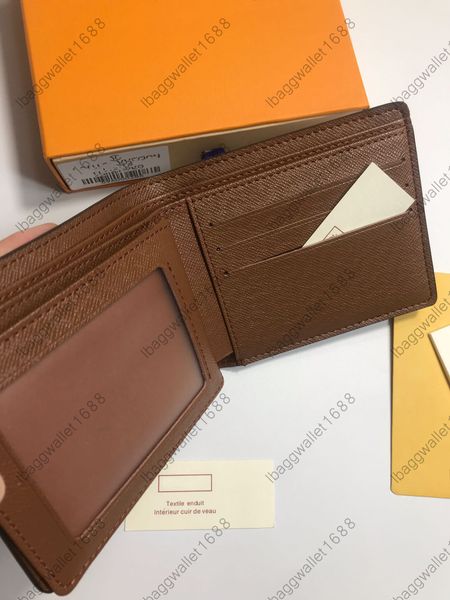 

5aa new quality designers men genuine leather wallets flower card holder france paris plaid style purse mens clutch wallet women luxurys man, Red;black