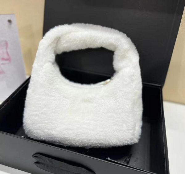 

winter plush handbag shoulder bags solid color fashion womens handbags wool furry fluffy soft new style axillary package leisure cross body