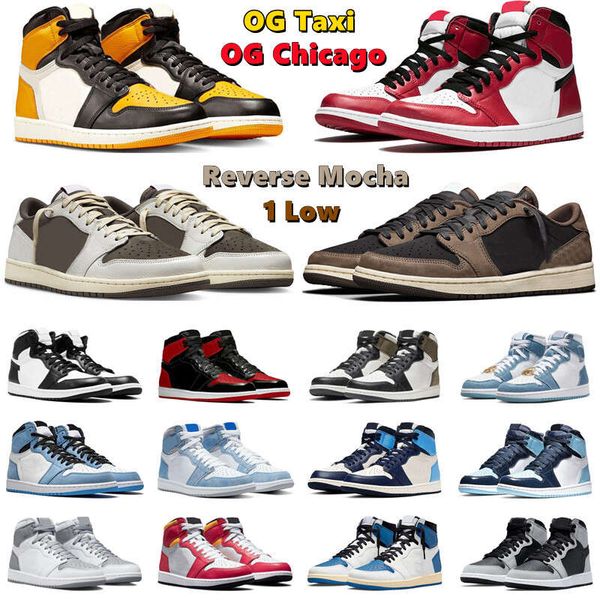 

og 1 basketball shoes taxi 1 low reverse mocha black white chicago bred patent university blue hype royal dark mocha mens trainer sports
