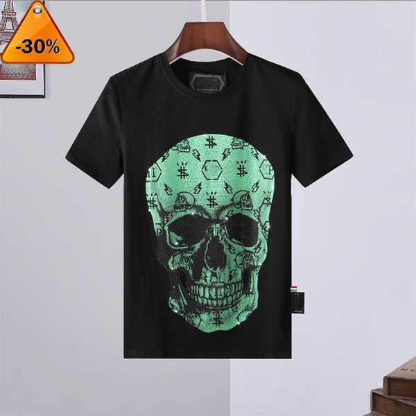 

2022 s men t shirts short sleeve phillip plain designer skull diamond summer america brand men t -shirts tees for man hand -se183y, Gray;blue
