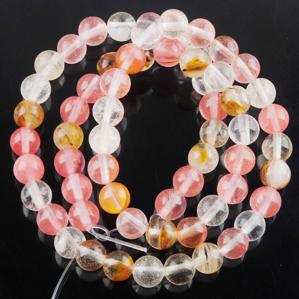 

natural stone beads volcano cherry loose spacer beads for jewelry making diy bracelet necklace 15 1/2 by900, Black