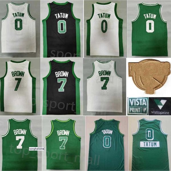 

college wear jersey stitched finals patch jaylen brown jerseys 7 jayson tatum basketball jersey 0 for men team green white black city earned, Black;red