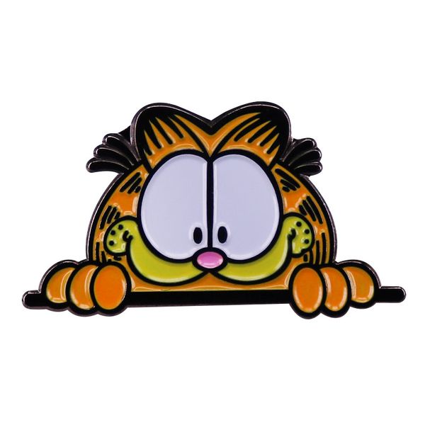 

enamel pin orange fat cat funny collar pins retro 80s cartoon decor, Blue