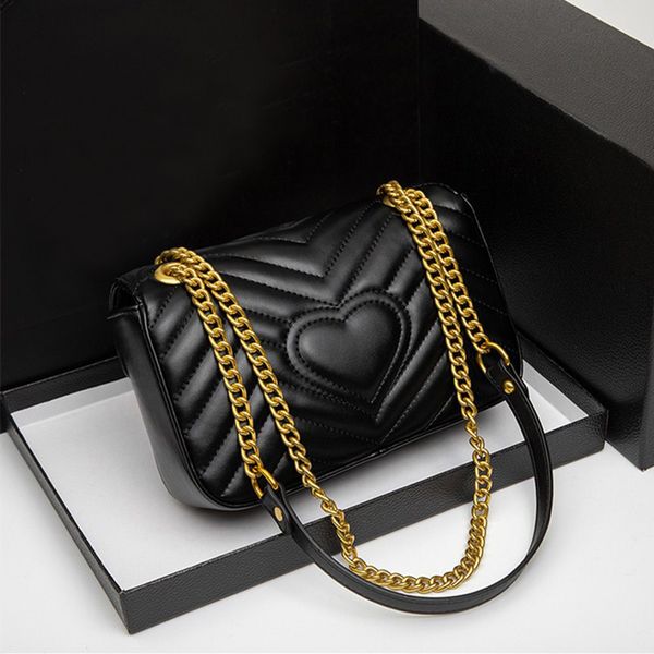 

designer shoulder bag women luxurys designers handbags womens cross body pu leather shoulder handbag classic heart style gold chain tote mes