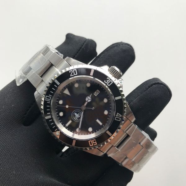 

luxury watches eta movement silver case ceramic bezel automatic mechanical date men watches sapphire glass quality 904l stainless steel wris, Slivery;brown