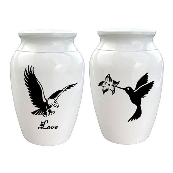 

hummingbird pendant urn eagle love cremation urns for human pet ashes stainless steel urn small keepsake jar funeral memorial casket, Silver