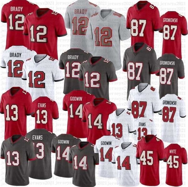 

tom brady buccaneeres football jersey rob gronkowski devin white mike evans red gray chris godwin men women youth jerseys, Black;red