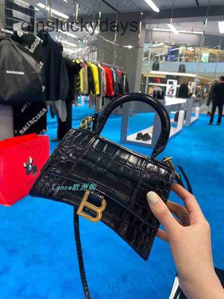 

designer balenciga bags for women handbag balencaigass hourglass xs crocodile portable single shoulder messeng