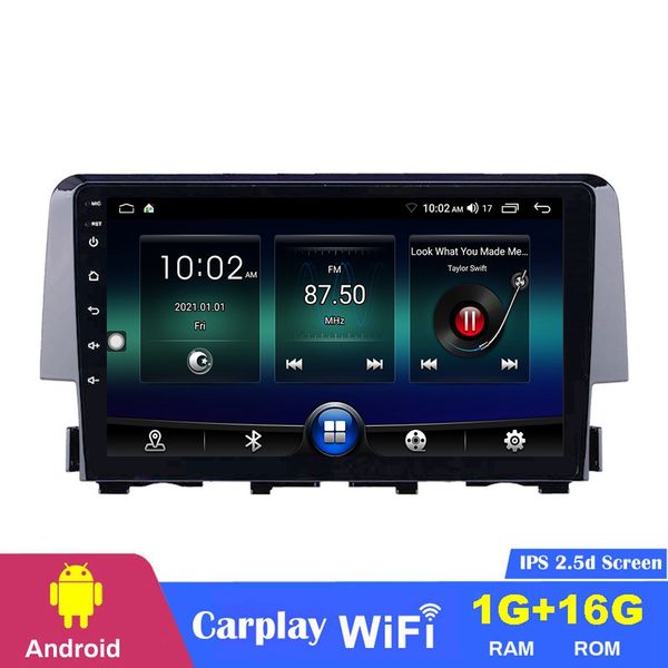 

head unit car dvd stereo player for 2016-honda civic with aux support rearview camera obd ii 9 inch android