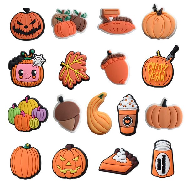 

anime halloween horror pumpkin the nightmare before christmas cartoon charms shoe accessories pvc decoration buckle soft rubber clog charms, Blue