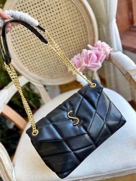 

5a quality genuine leather shoulder bag luxurys designers fashion flap bags womens quilted gold chain crossbody handbags purses more tote pu