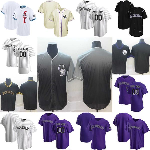 

baseball jerseys custom jersey mens women youth colorado''rockies''1 garrett hampson 22 sam hilliard 40 tyler kinley 23, Blue;black
