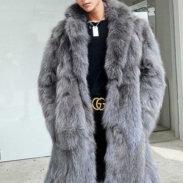 

men's jacket imitation mink coat men's and women's medium length imitation mink autumn and winter large plush thickened fur f, Black;brown