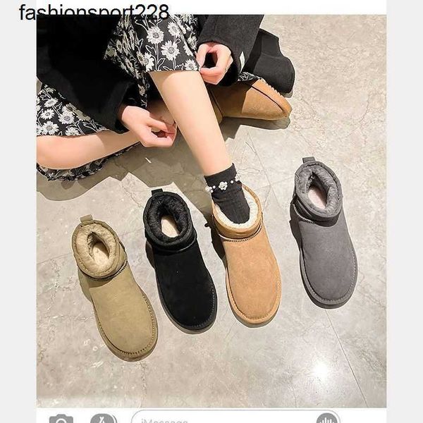 

designer snow boots australian sheepskin fur thickened new fashion brand black brown men women boot