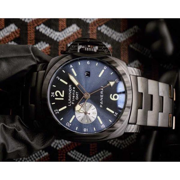 

paneraiss sapphire glass mirror 44mm 14mm with original pin buckle 904l fine steel automatic machinery, Slivery;brown