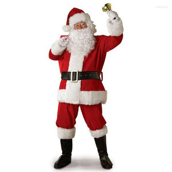 

men's tracksuits 5pcs santa claus costume men suit christmas party outfit fancy xmas dress clothes cosplay s-3xl, Gray
