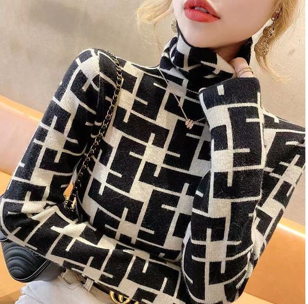 

2023 women's sweaters designer for casual long sleeve letter print tees shirt casual feme bottoming shirts, White;black