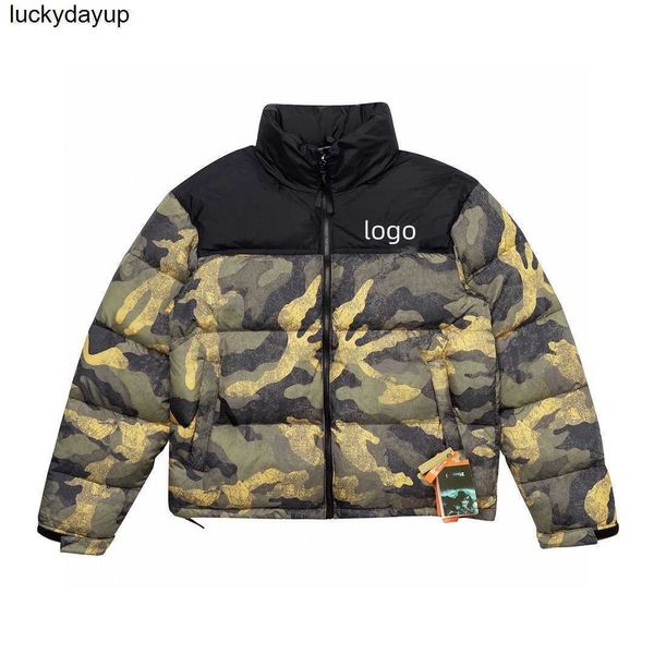 

men's down designer color the down jacket fashion men women plush couple face embroidered trendy coat, Black