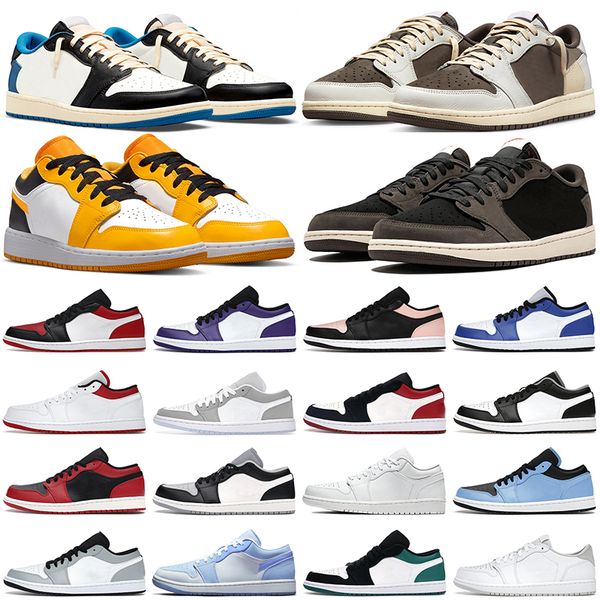 

jumpman 1s basketball shoes 1 lows reverse mocha mochas black toe white grey cactus jack men women trainers outdoor sports sneakers r