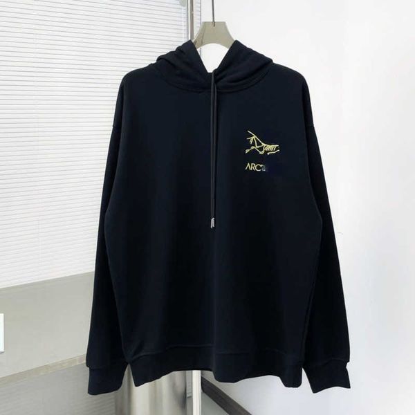 

22ss arc men's sweater designer sweat shirt outdoor loose pullover long sleeve casual sports hooded sweaters embroidery top, Black
