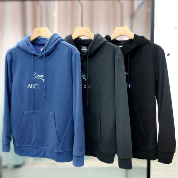 

22ss men's arc sweater designer sweat shirt outdoor sports breathable loose elastic comfortable pullover long sleeve embroidery hooded, Black