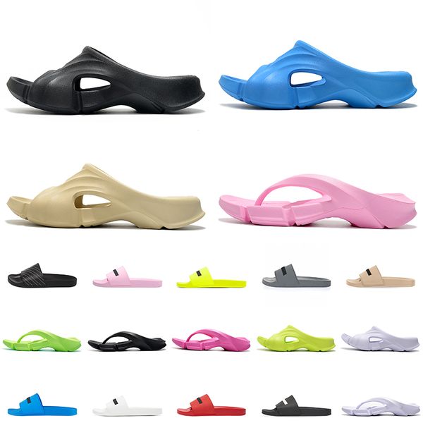 

flip flops slippers outdoor platform designer slides shoes for women mens rubber slide flat sandals, Black