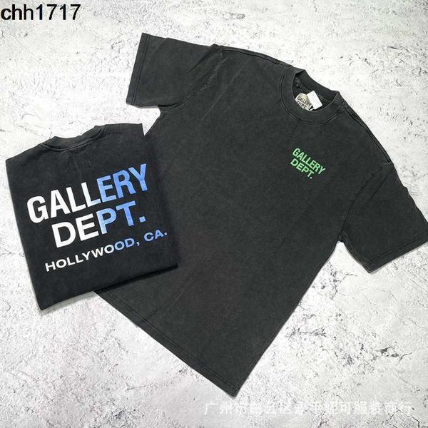 

galleryes dept lettered print washed vtg vintage summer short sleeve high street fog loose round neck t-shirt fashion, White;black