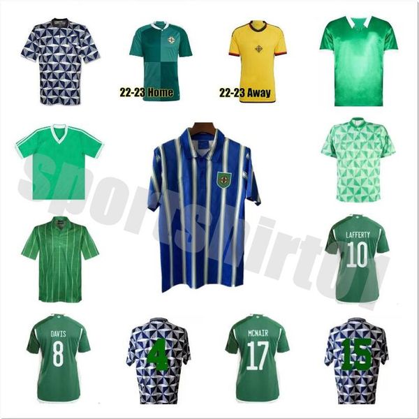 

2022 northern ireland soccer jerseys lafferty evans football shirt davis mcnair magennis green man white men kids kit white 22 23 uniform, Black;yellow
