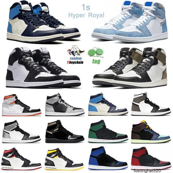 

2022 2021 new 1s high og basketball shoes for men women 1 hyper royal university blue electro orange shadow 2.0 gym red mens jordens jordon, Black