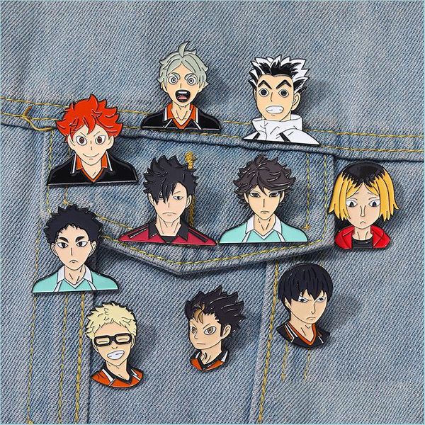 

pins brooches haikyuu enamel pins sports volleyball passion youth custom brooches lapel badges cartoon jewelry gift for k jewelshops dh0ky, Gray