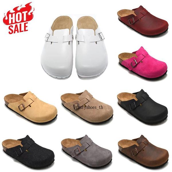 

boston sandals designer slippers oiled leather bag head pull cork suede autumn winter loafers shoes classic tan brown black fashion luxurys