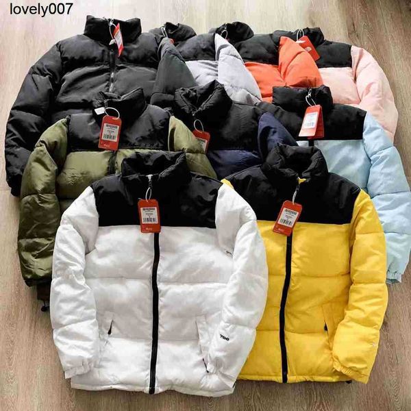

designer men's down parkas the new face classic color matching men's women's embroidered lovers' white duck down jacket, Black