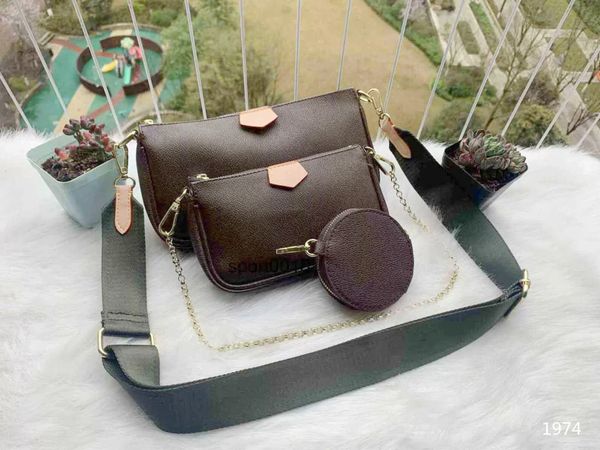 

women crossbody bag with multiple pockets leather bag handbag wallet on chain strap purse shoulder bags messenger classic 3 piece set lady c