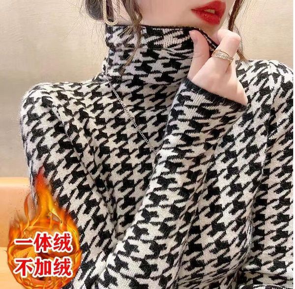 

women's sweaters oversized vintage thickened warmth turtleneck shirt dress tee apple crop, White;black