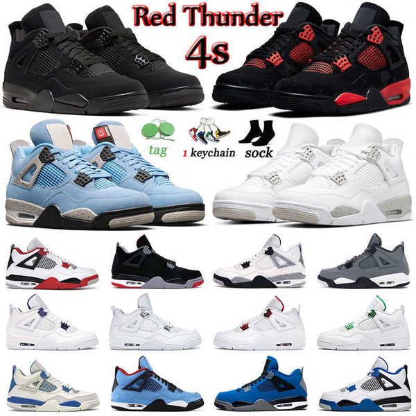 

men basketball shoes 4 4s red thunder black cat bred cement pure money cool grey fire red university blue white oreo mens women trainers jor