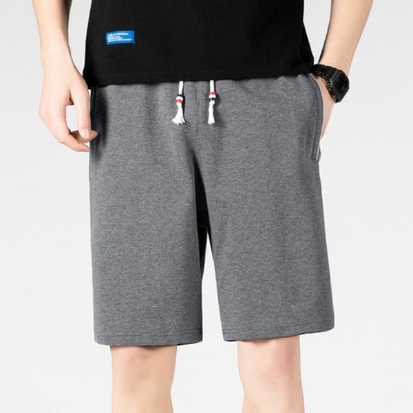

summer sweat shorts men fashion clothing drawstring elastic waist jogger breathe knee length workout plus size shorts 6xl, White;black